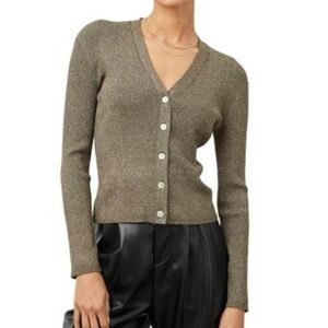 Rails Beau Cardigan in Gold Lurex (Medium)